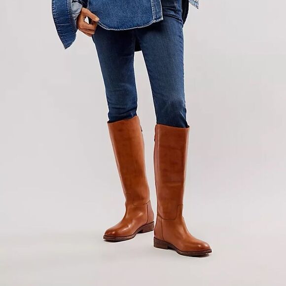 Free People Everly Brown Leather Equestrian Boots US 9 - Picture 1 of 5